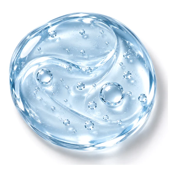 Sérum Facial Ácido Hialurónico 2% — gel azul-água transparente, identidade do produto