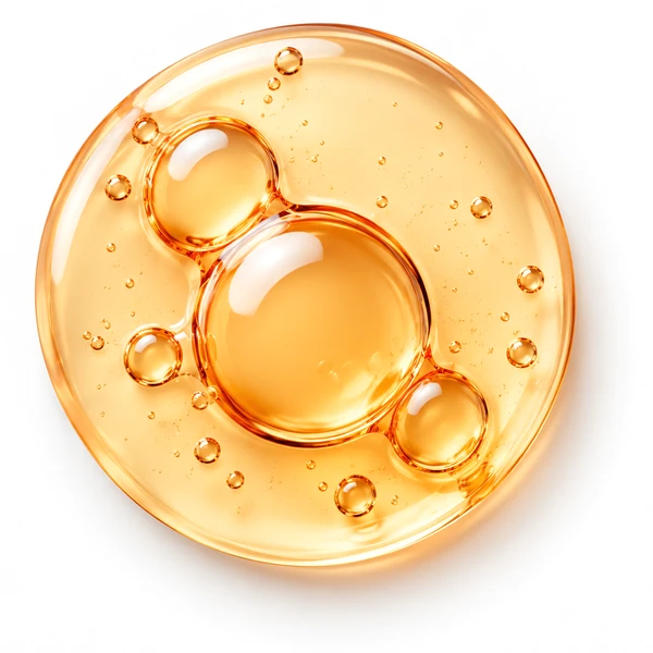 Sun Care — gel âmbar com bolhas, identidade da linha