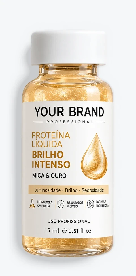 Proteína Líquida Mica & Ouro — Luminosidade e brilho, ampola de 15 ml